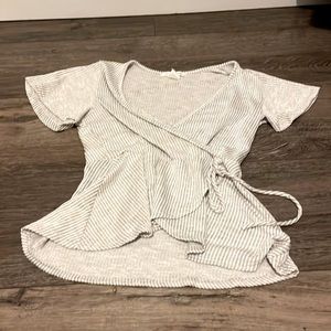Striped grey and white blouse